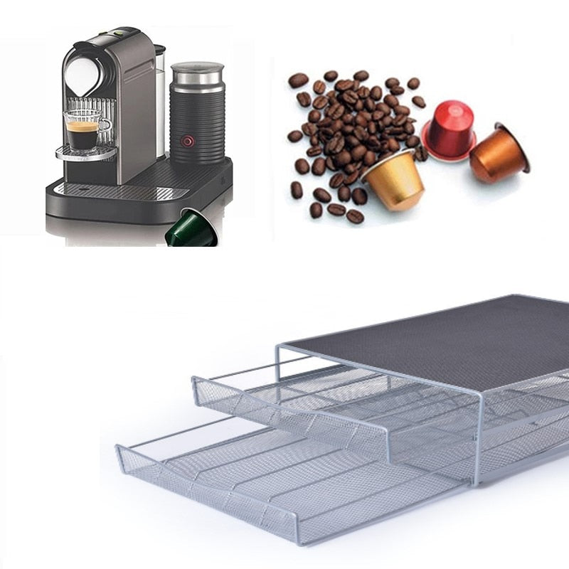 2Tier Coffee Pod Holder Drawer 72 K-Cup Storage Organizer Coffee Machine  Stand